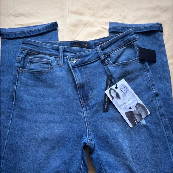 Kendall & Kylie Dark Blue Ripped Skinny Jeans - Picture 3 of 5